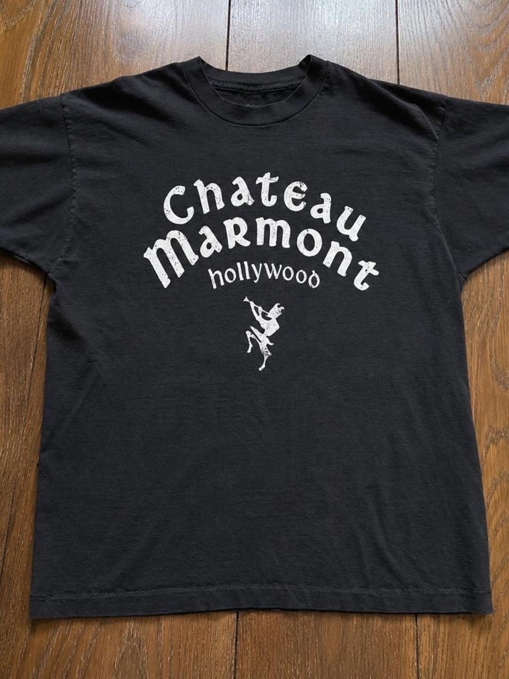Gildan Black Tee with White Chateau Marmont Graphic